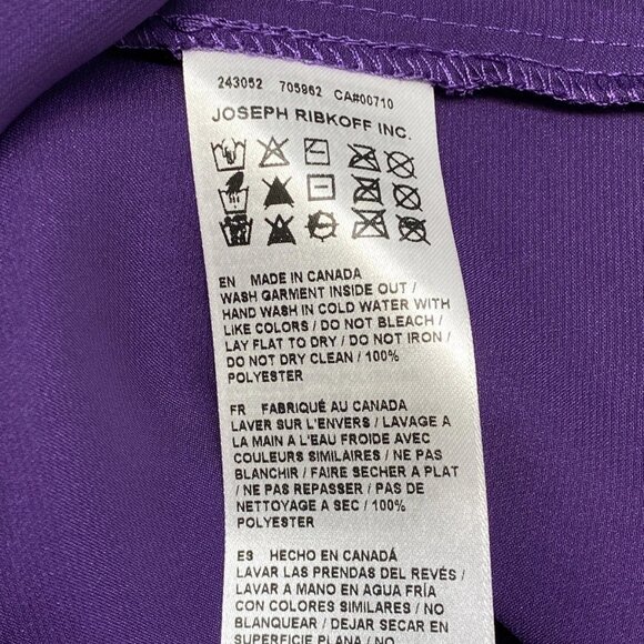 NEW JOSEPH RIBKOFF Women's Purple Blouse Size 10 Scoop V-Neck Long Sleeve -- NWT - Picture 10 of 10